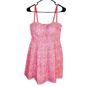 Pink Peach Women's Summer Party Dress Short Cotton Elastic